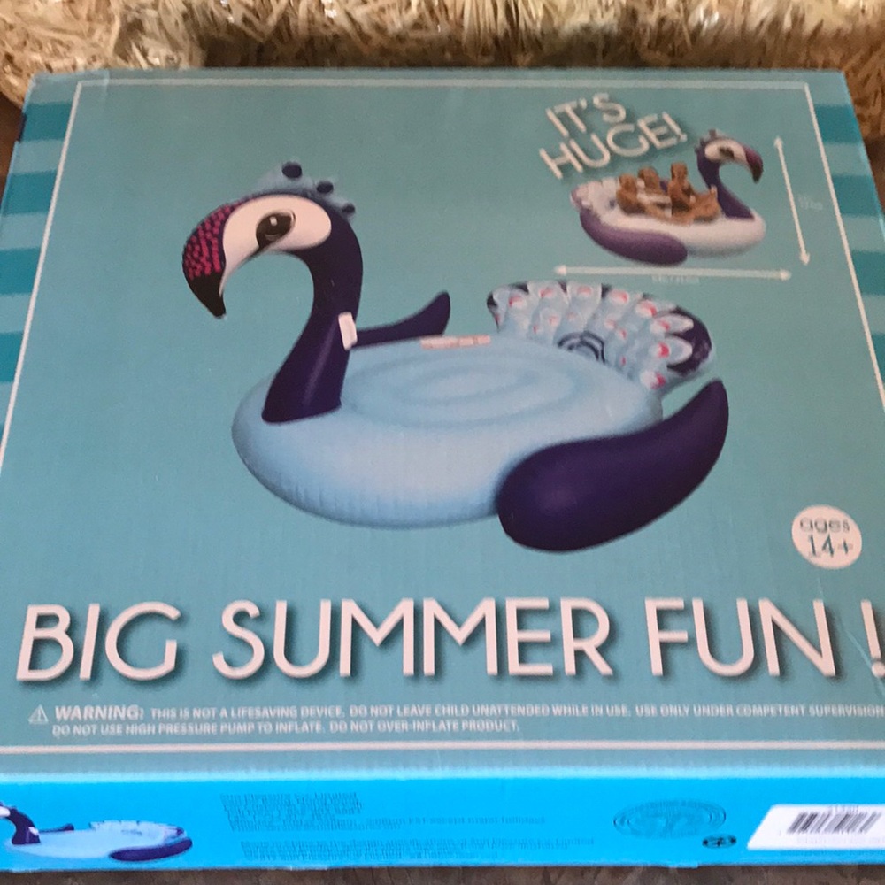 Pretty Peacock huge inflatable water craft